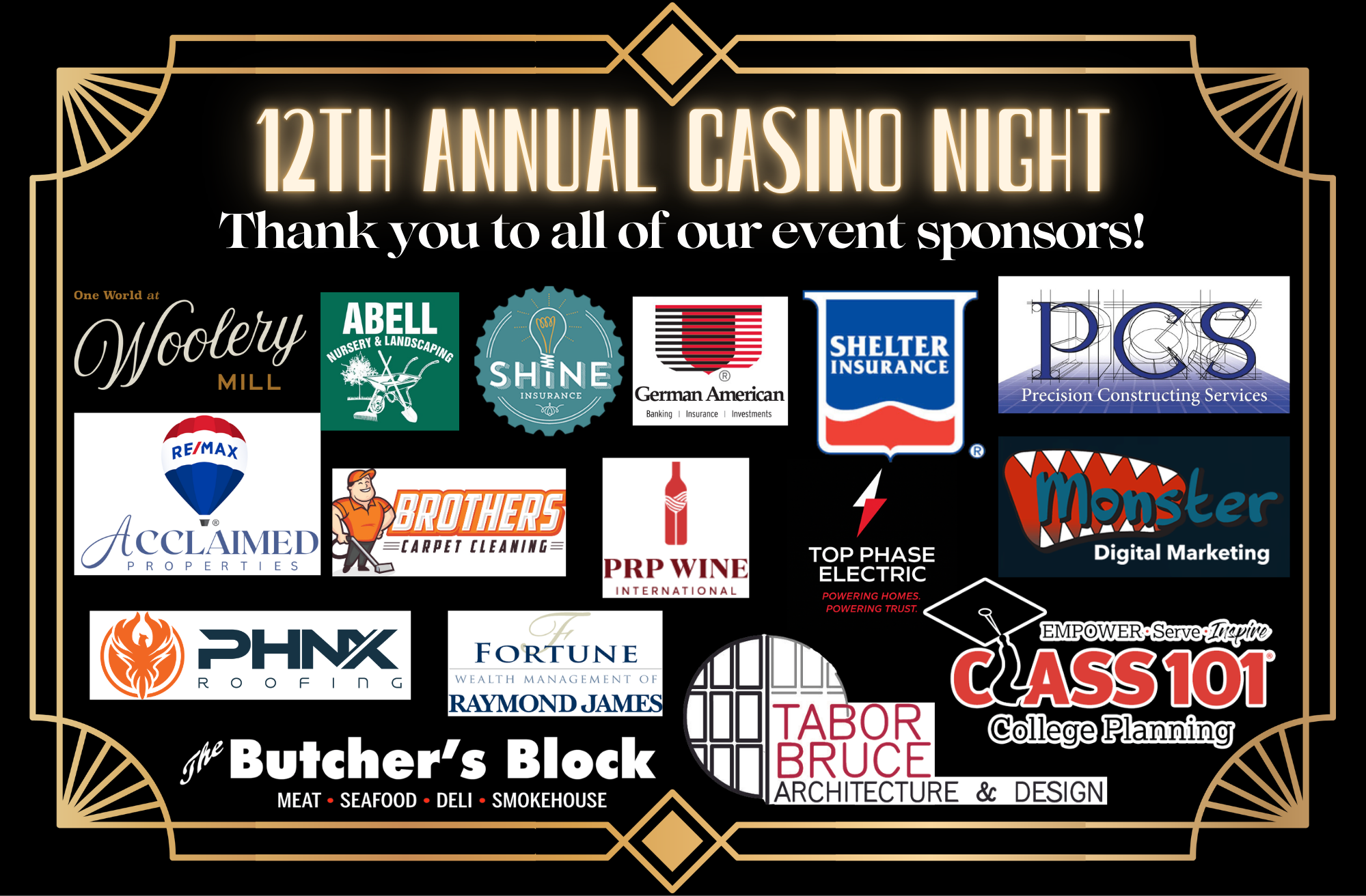 26 casino night sponsors
