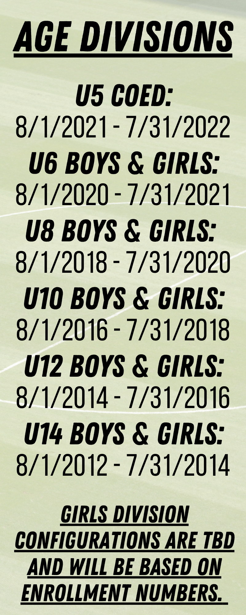 fall 26Age Divisions u12girls
